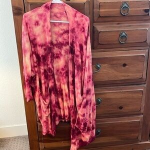 NWOT Maronie Anthropologie Women’s Orange And Pink Tie-Dye Cardigan Size Medium